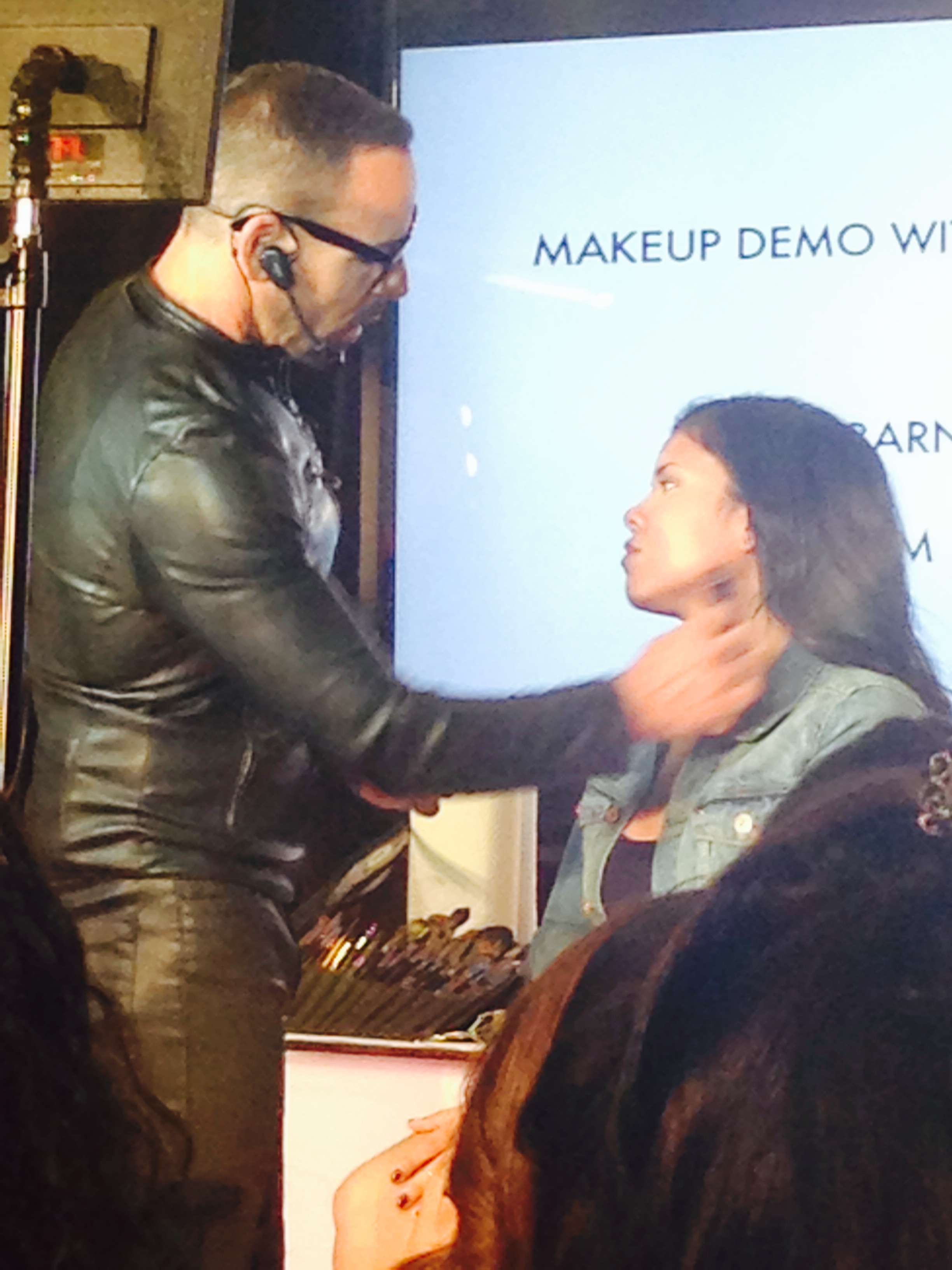 Scott Barnes, JLo and Kim K's makeup artist doing a contouring demo 