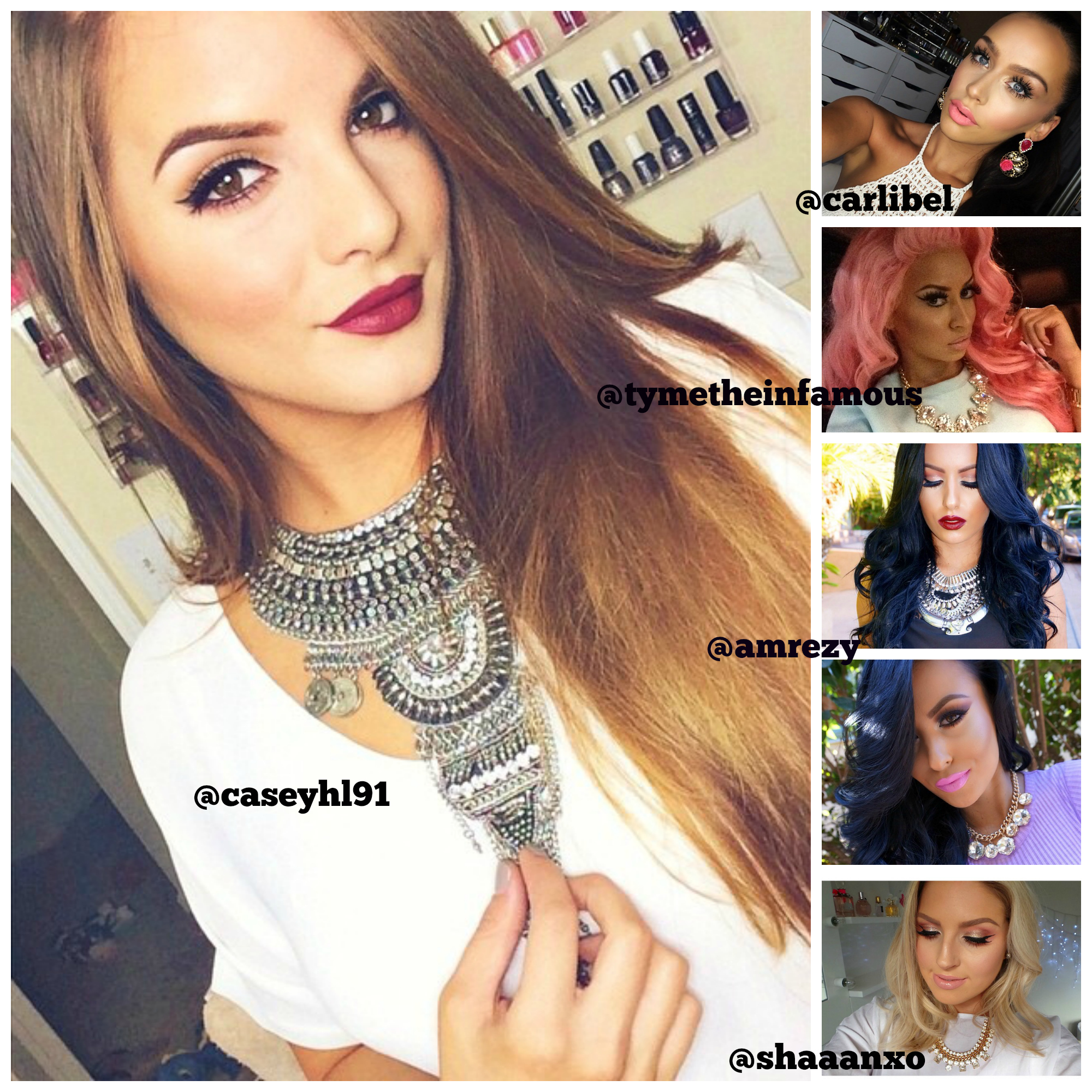 Here are some of my fave beauty girls (and their Instagram accounts where I found these pictures) rocking statement necklaces.