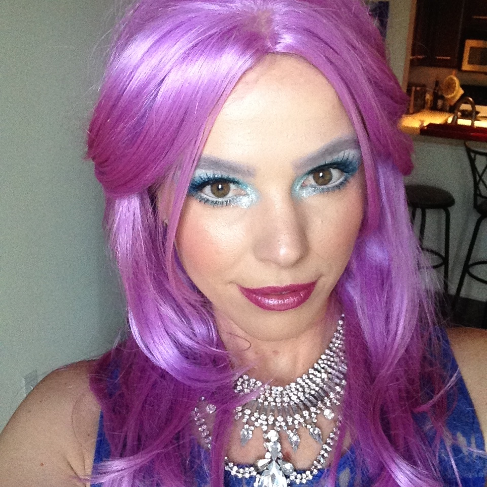 Here's me with a full on beating of mermaid inspired makeup.